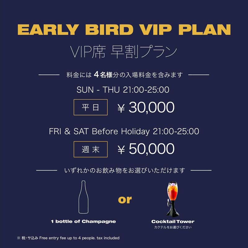 EARLY BIRD VIP PLAN