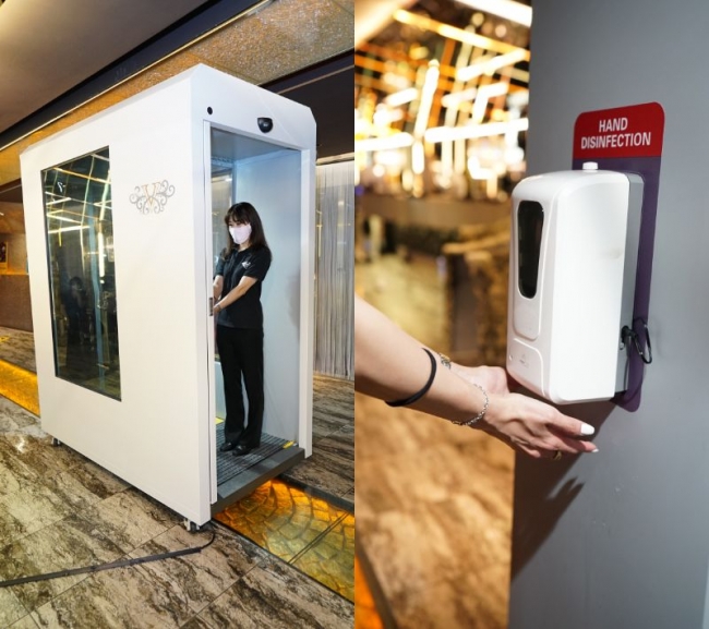日本初導入!通り抜けるだけで全身を除菌!クリーンゲートシステムをV2 TOKYOに設置!